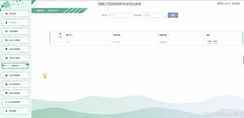 计算机毕业设计django vue冠鹏公司动物保护协会网站系统